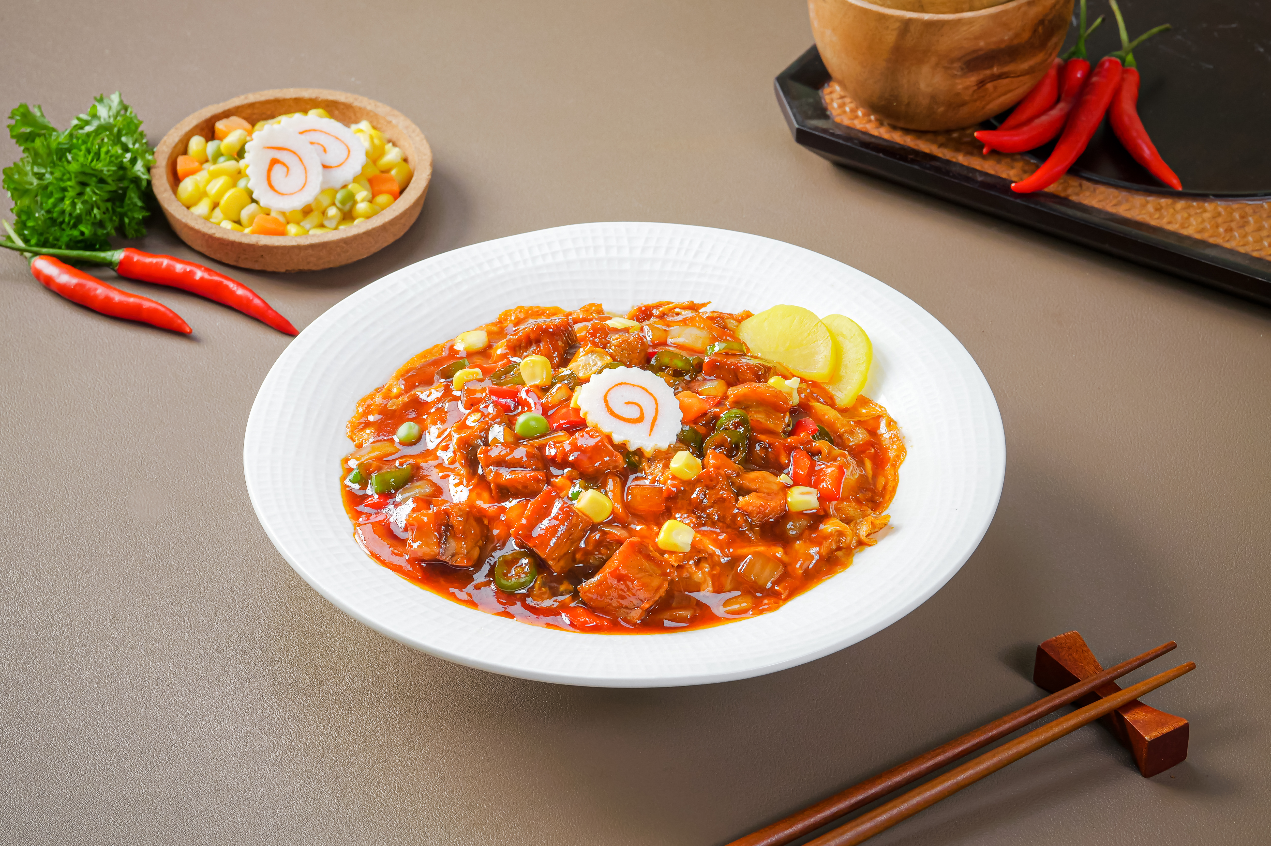 香辣牛肉滑蛋饭
